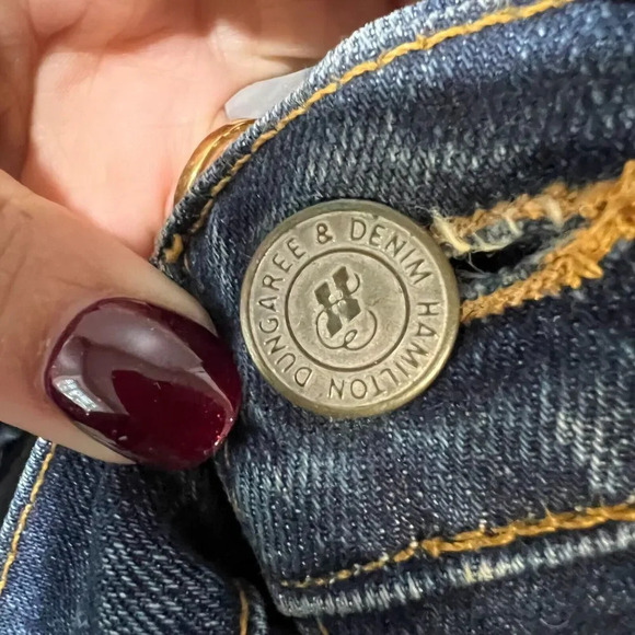 Vtg Y2K Womens Blue Fringe Gems Capri Crop Denim Jeans 8 Hamilton Dungaree - Picture 6 of 13